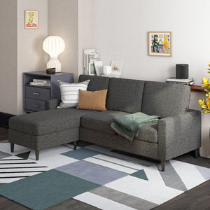 DHP Kaci Sectional Sofa - Charcoal