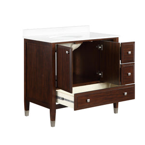 DHP Metcalfe 36 Inch Bathroom Vanity - Florence Walnut - 36"