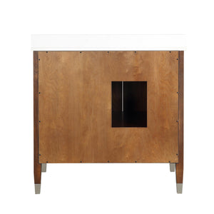 DHP Metcalfe 36 Inch Bathroom Vanity - Florence Walnut - 36"
