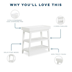 Novogratz Harper Open Changing Table, White - White