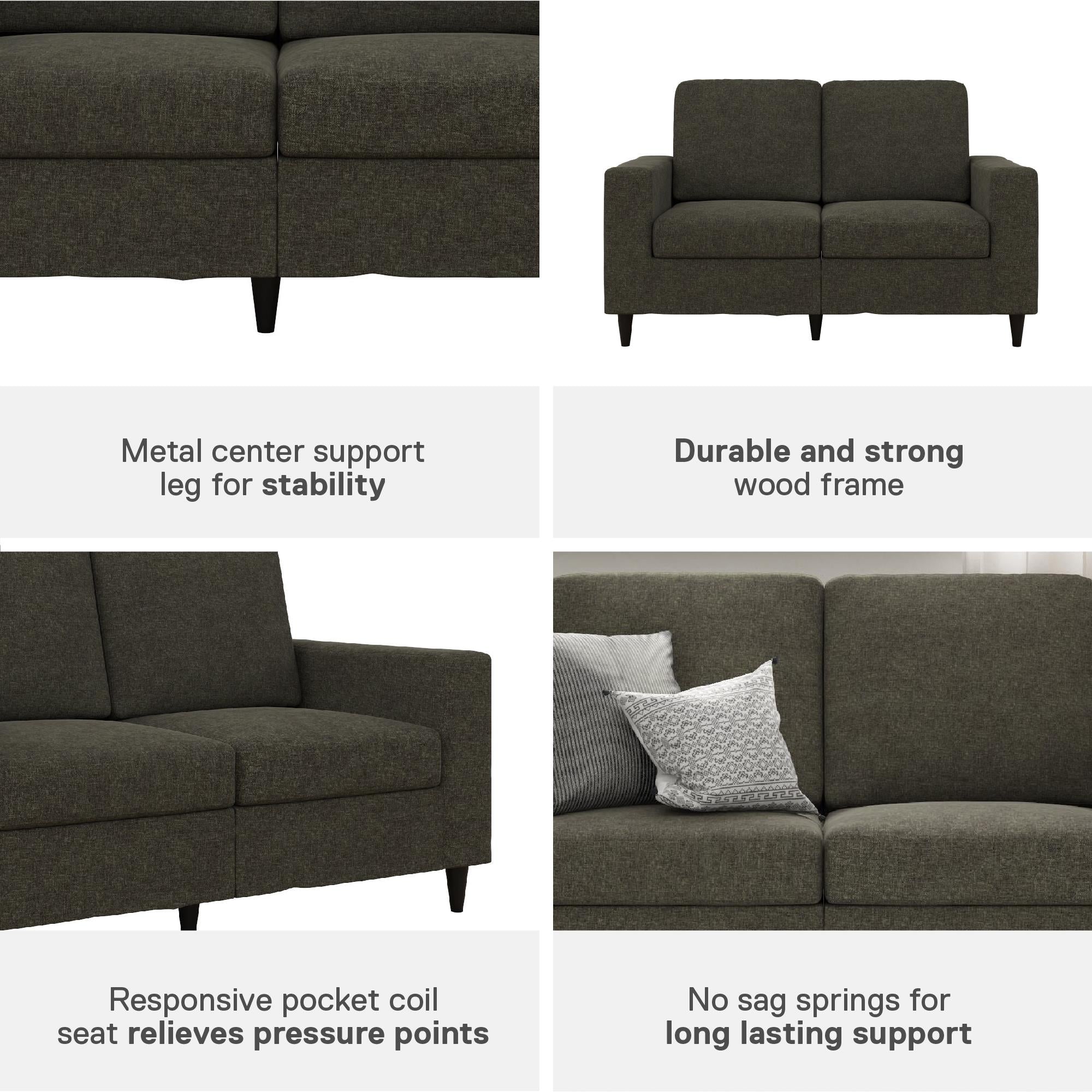 DHP Cooper Loveseat - Grey Linen