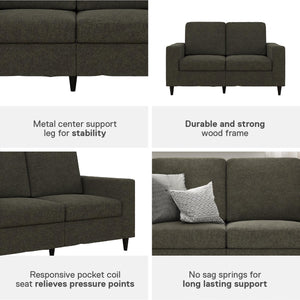 DHP Cooper Loveseat - Grey Linen