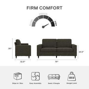 DHP Cooper Sofa - Grey Linen