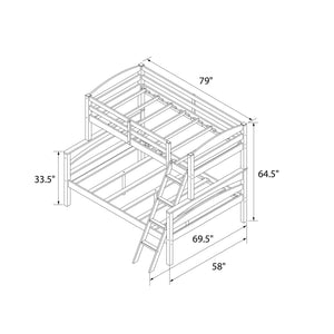DHP Brady Kids' Wood Bunk Bed - Espresso