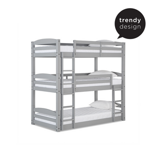 DHP Sierra Kids' Wood Triple Bunk Bed - Gray
