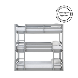 DHP Sierra Kids' Wood Triple Bunk Bed - Gray
