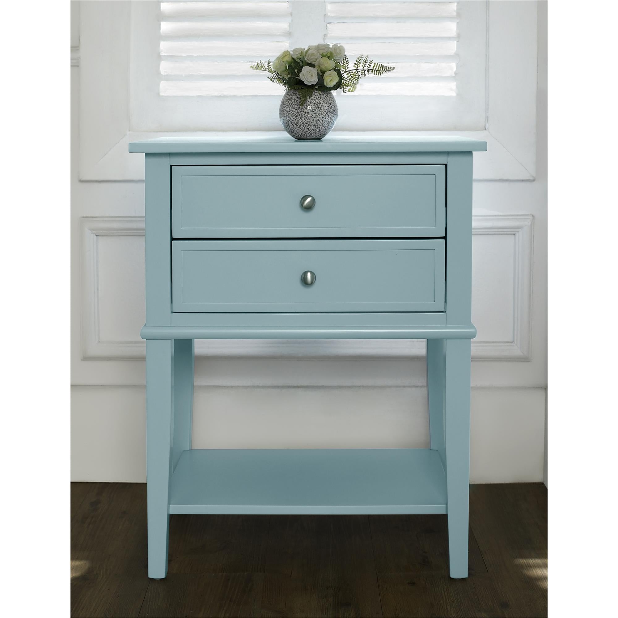 Ameriwood Home Franklin Accent Table with 2 Drawers - Blue