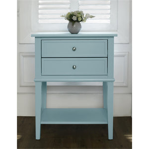 Ameriwood Home Franklin Accent Table with 2 Drawers - Blue