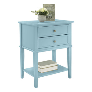 Ameriwood Home Franklin Accent Table with 2 Drawers - Blue