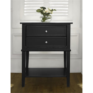Ameriwood Home Franklin Accent Table with 2 Drawers - Black