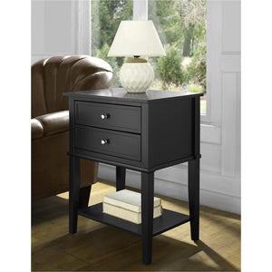 Ameriwood Home Franklin Accent Table with 2 Drawers - Black
