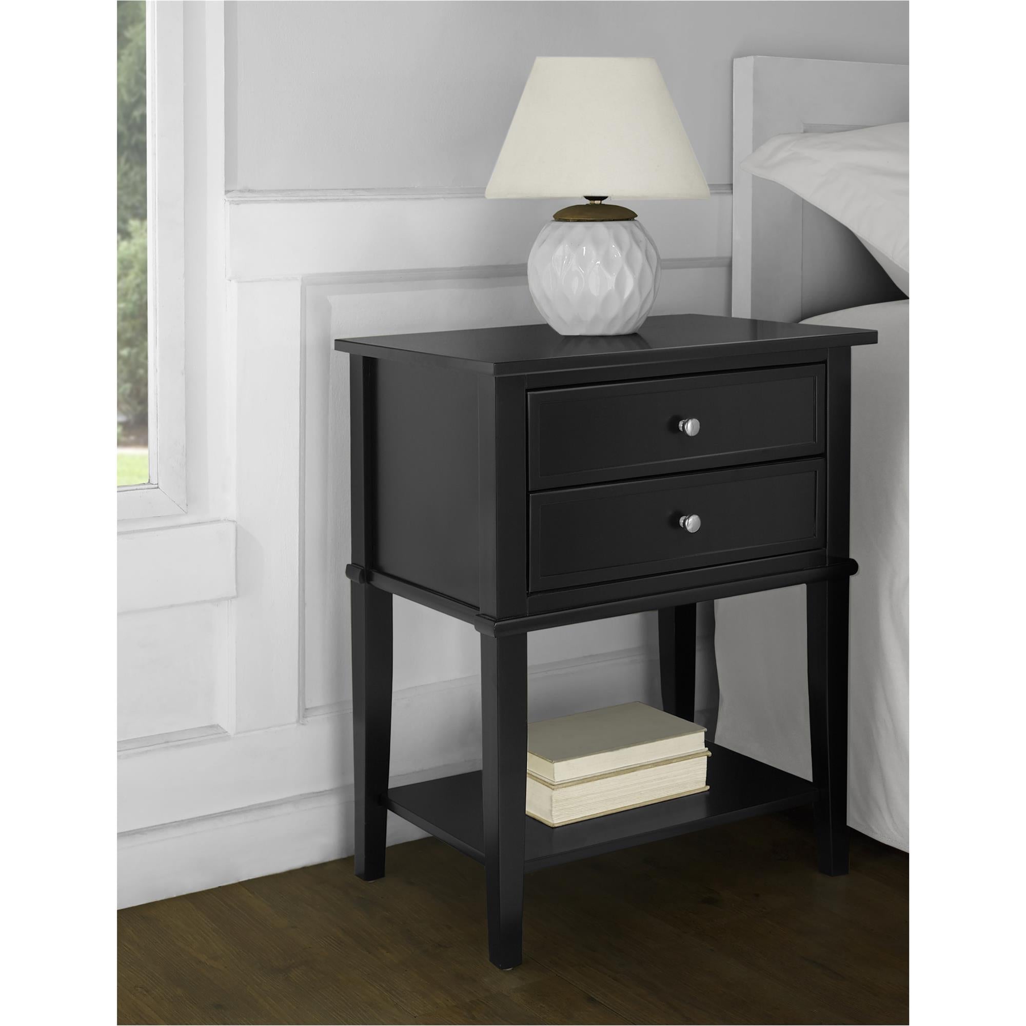 Ameriwood Home Franklin Accent Table with 2 Drawers - Black