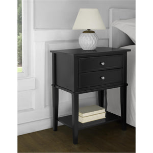 Ameriwood Home Franklin Accent Table with 2 Drawers - Black