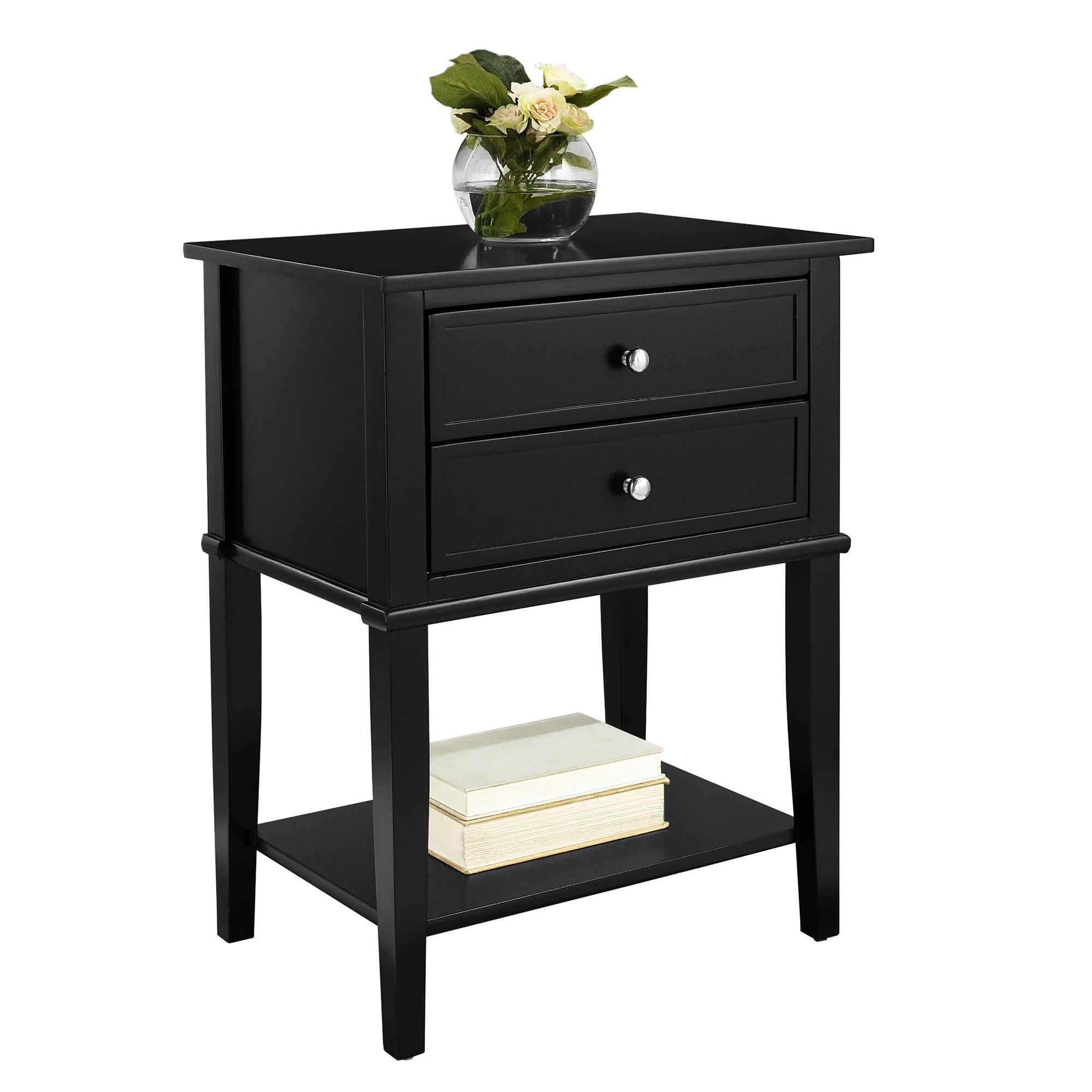 Ameriwood Home Franklin Accent Table with 2 Drawers - Black