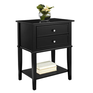Ameriwood Home Franklin Accent Table with 2 Drawers - Black