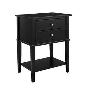 Ameriwood Home Franklin Accent Table with 2 Drawers - Black