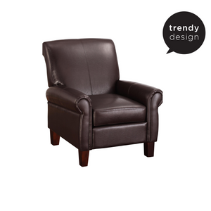 DHP Faux Leather Club Chair - Brown