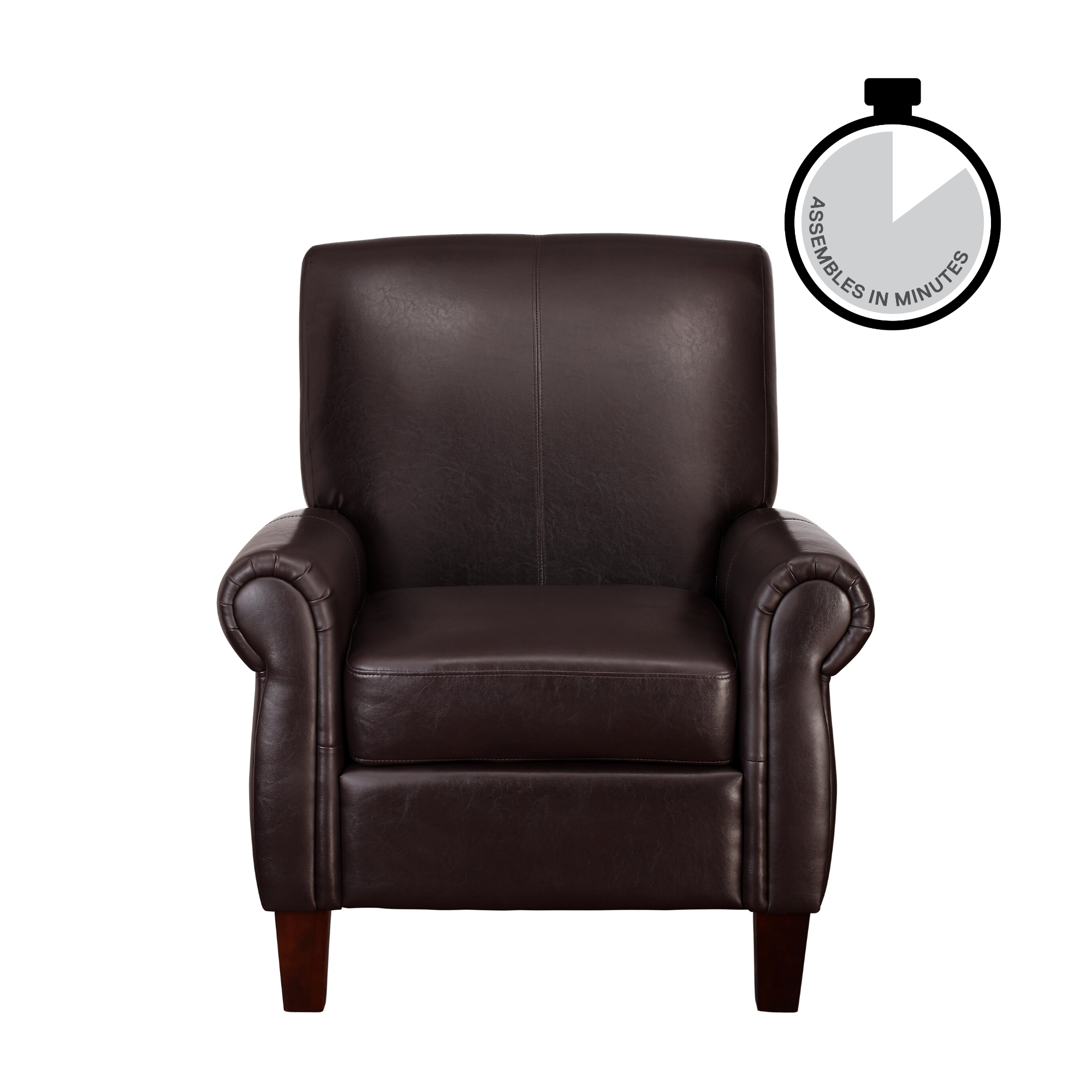 DHP Faux Leather Club Chair - Brown