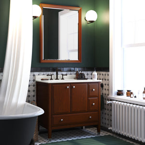 DHP Metcalfe 36 Inch Bathroom Vanity - Florence Walnut - 36"