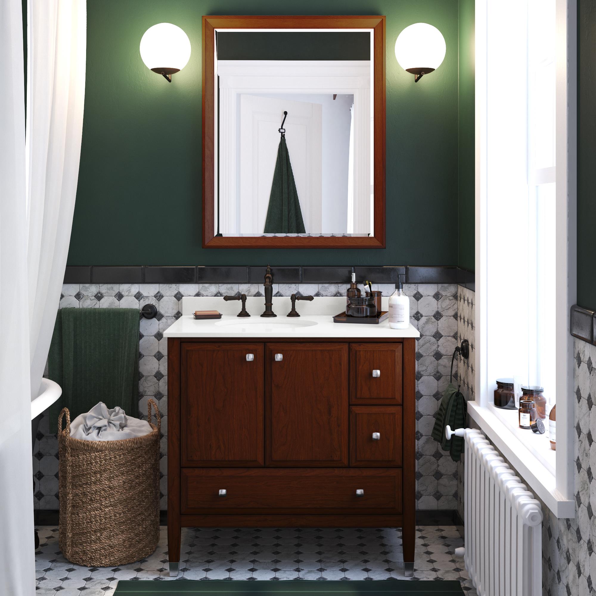 DHP Metcalfe 36 Inch Bathroom Vanity - Florence Walnut - 36"