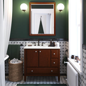 DHP Metcalfe 36 Inch Bathroom Vanity - Florence Walnut - 36"