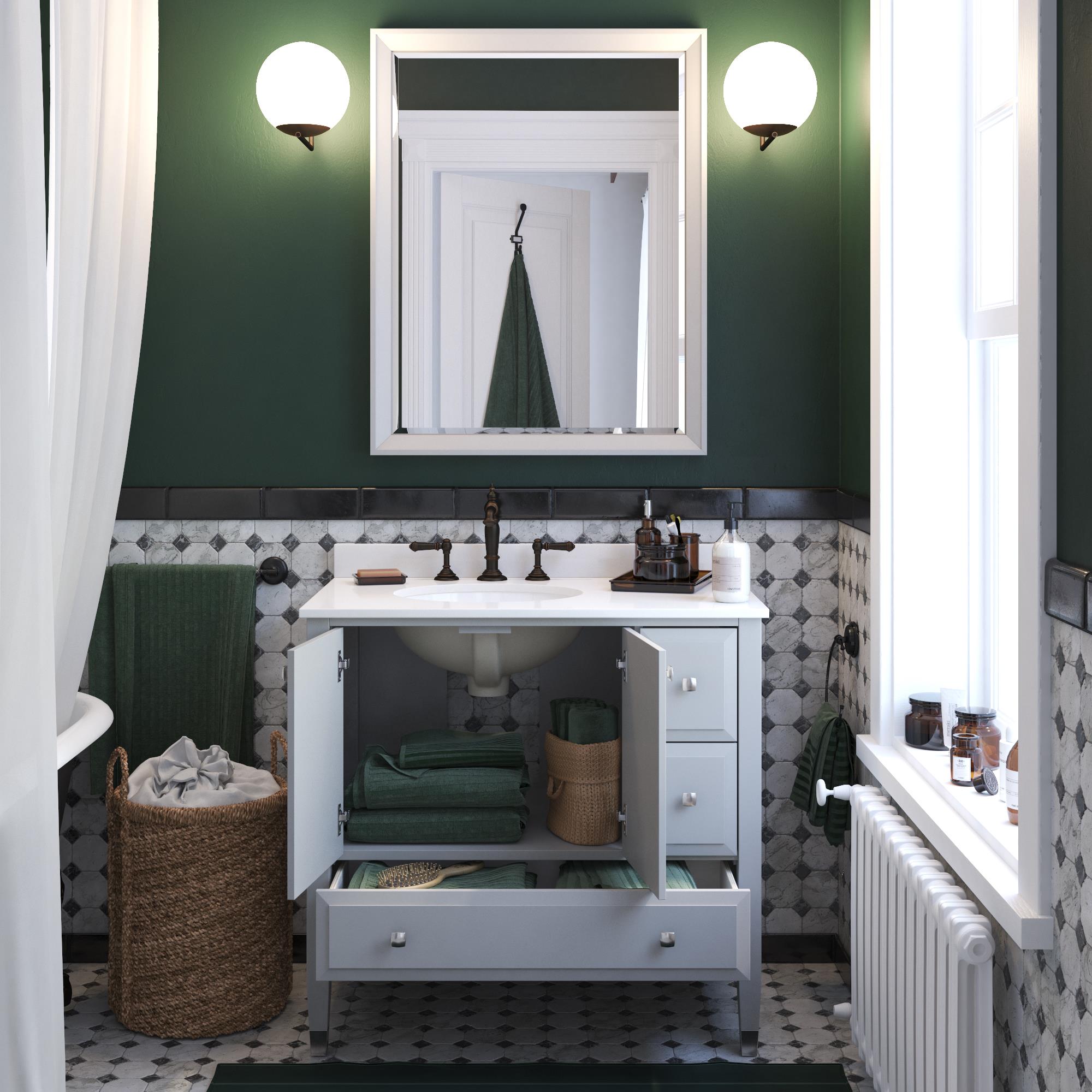 DHP Metcalfe 36 Inch Bathroom Vanity - Gray - 36"
