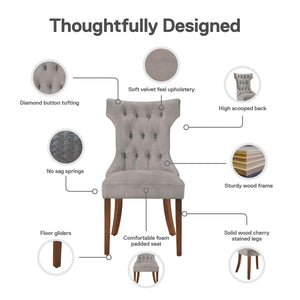 DHP Clairborne Tufted Dining Chairs. Set of 2 - Taupe - Set of 2