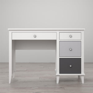 Monarch Hill Poppy Kids' White Desk, Grey Drawers - Gray