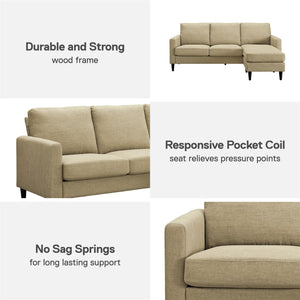 DHP Kaci Sectional Sofa - Beige