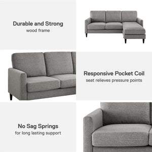 DHP Kaci Sectional Sofa - Gray