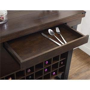 Ameriwood Home Wildwood Wood Veneer Multi-Purpose Rolling Cart - Espresso