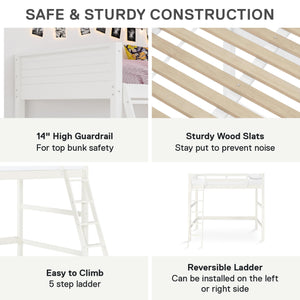 DHP Denver Kids' Loft Bed - White - Full