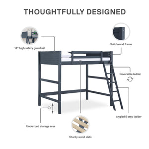 DHP Denver Kids' Loft Bed - Blue - Full