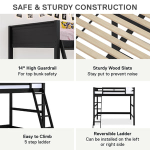 DHP Denver Kids' Loft Bed - Black - Full