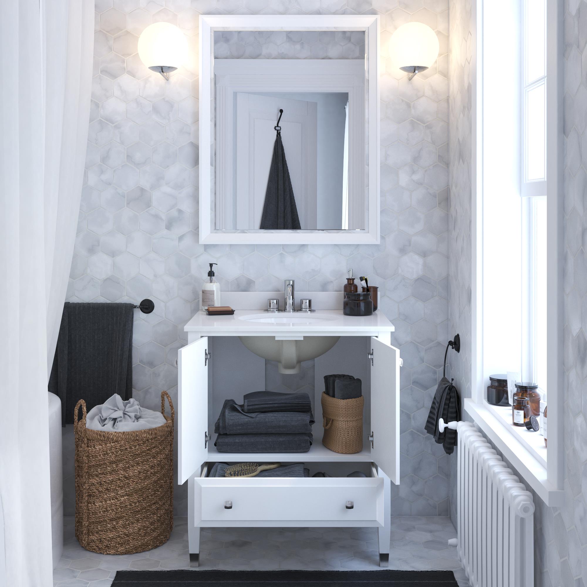DHP Metcalfe 30 Inch Bathroom Vanity - White - 30"