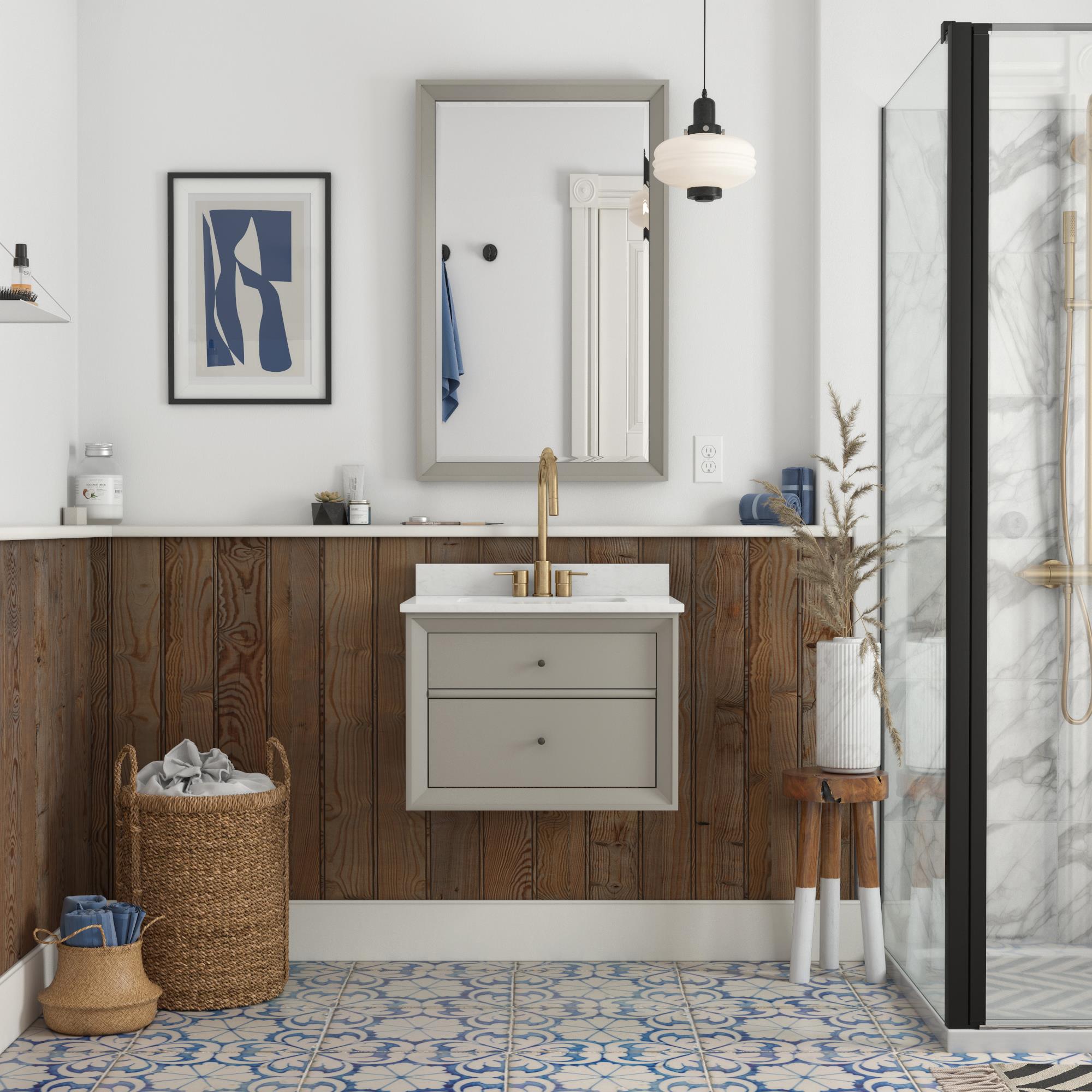 DHP Tribecca 24" Floating Bathroom Vanity - Gray - 24"
