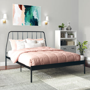 CosmoLiving Anastasia Metal Bed - Black - Queen