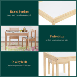 Max & Finn Hunter 3-Piece Kiddy Table & Chair Kids Set - Natural
