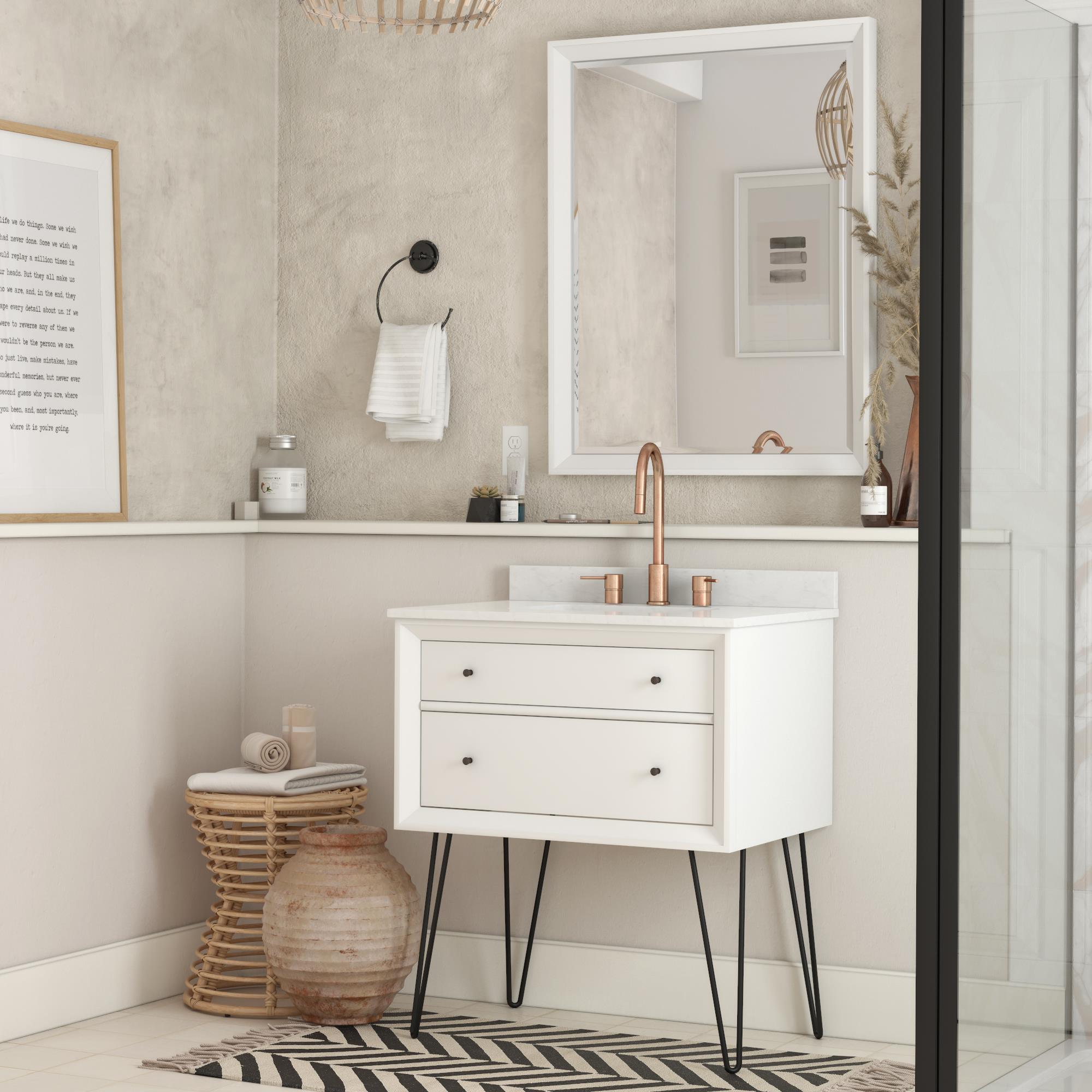 DHP Tribecca 30" Floating Bathroom Vanity - White - 30"