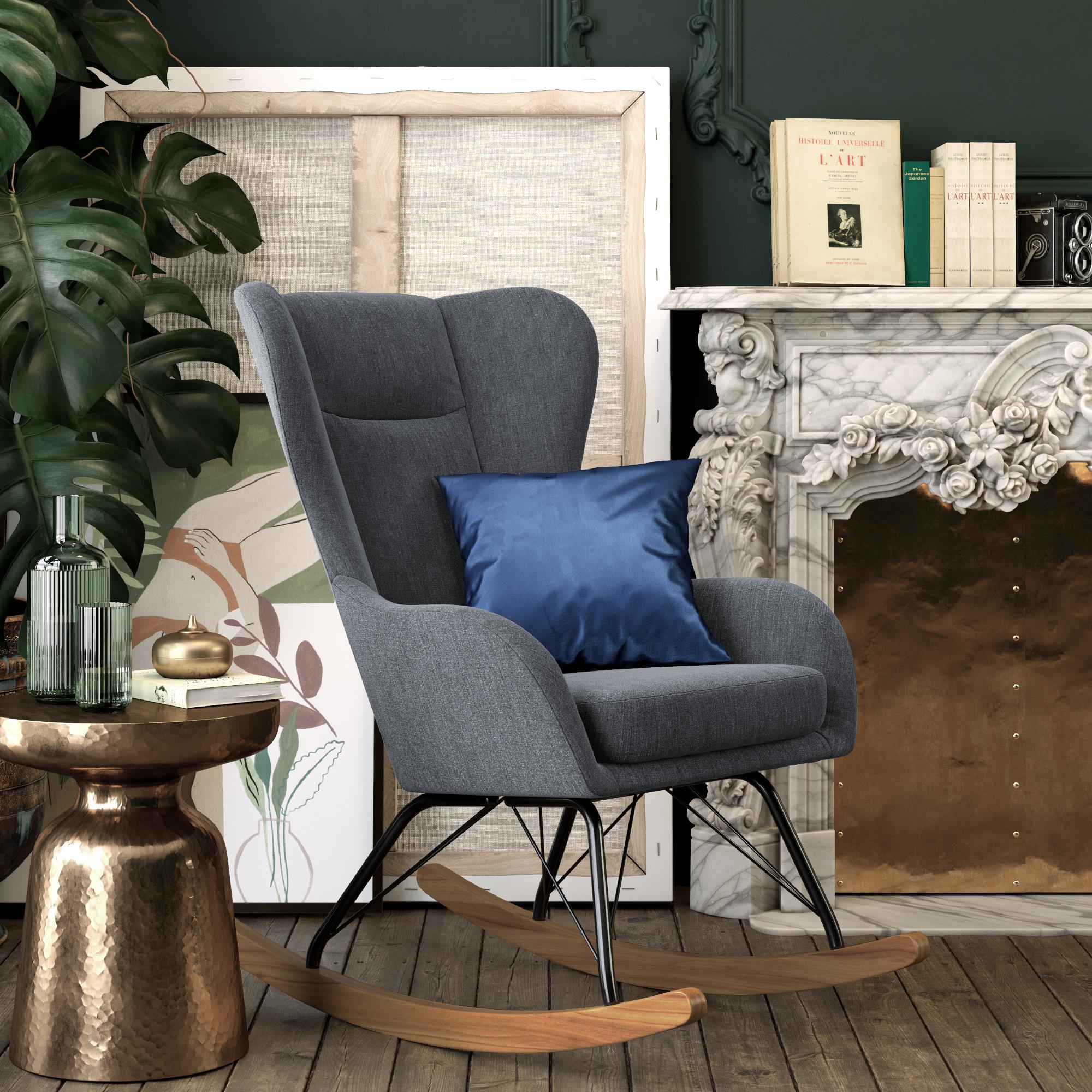 Novogratz Harper Wingback Rocker - Gray