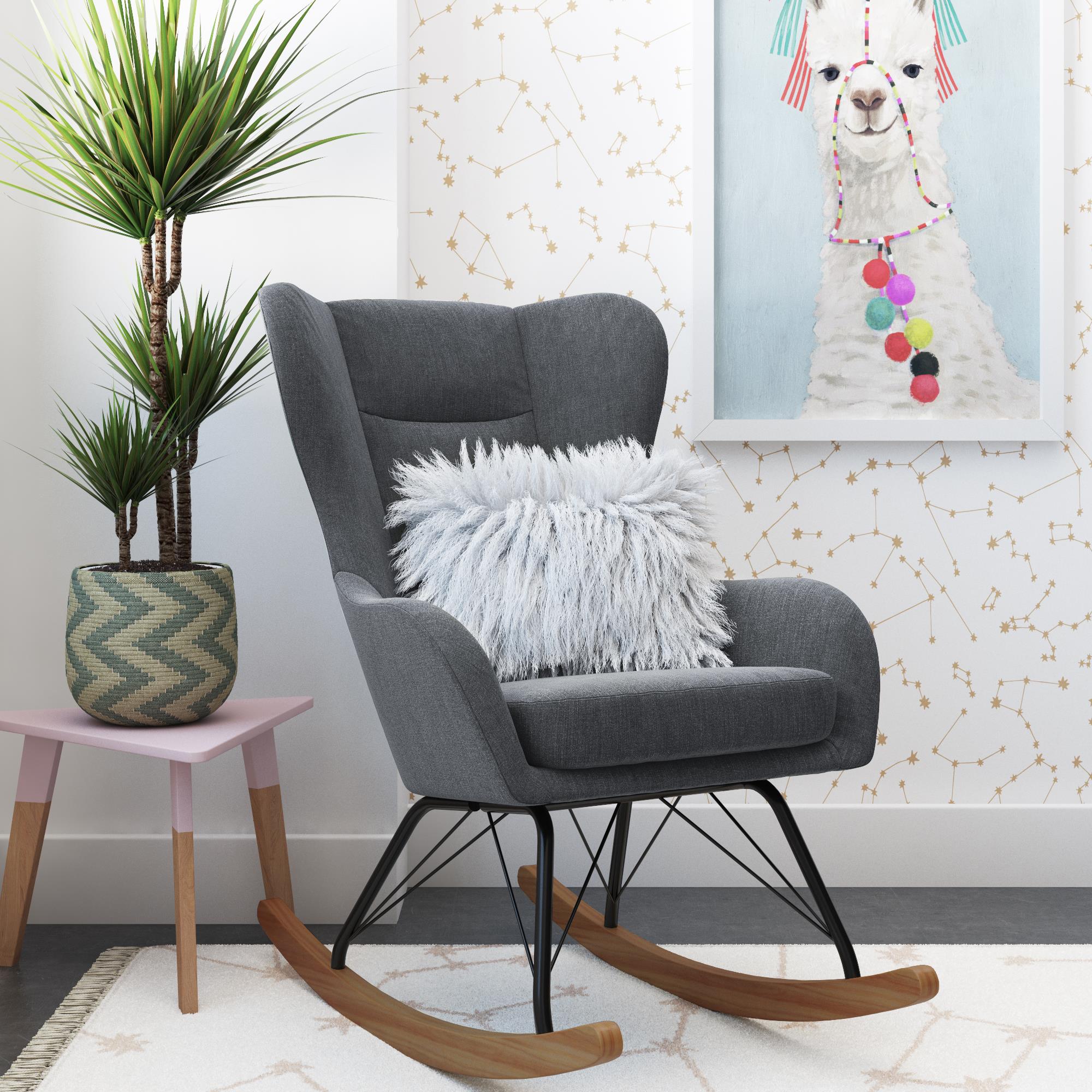 Novogratz Harper Wingback Rocker - Gray
