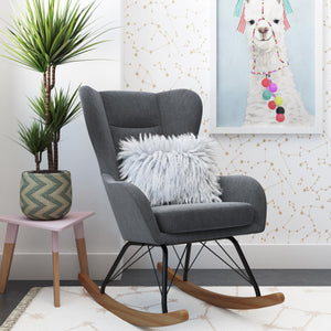 Novogratz Harper Wingback Rocker - Gray