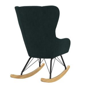 Novogratz Harper Wingback Rocker - Blue Linen