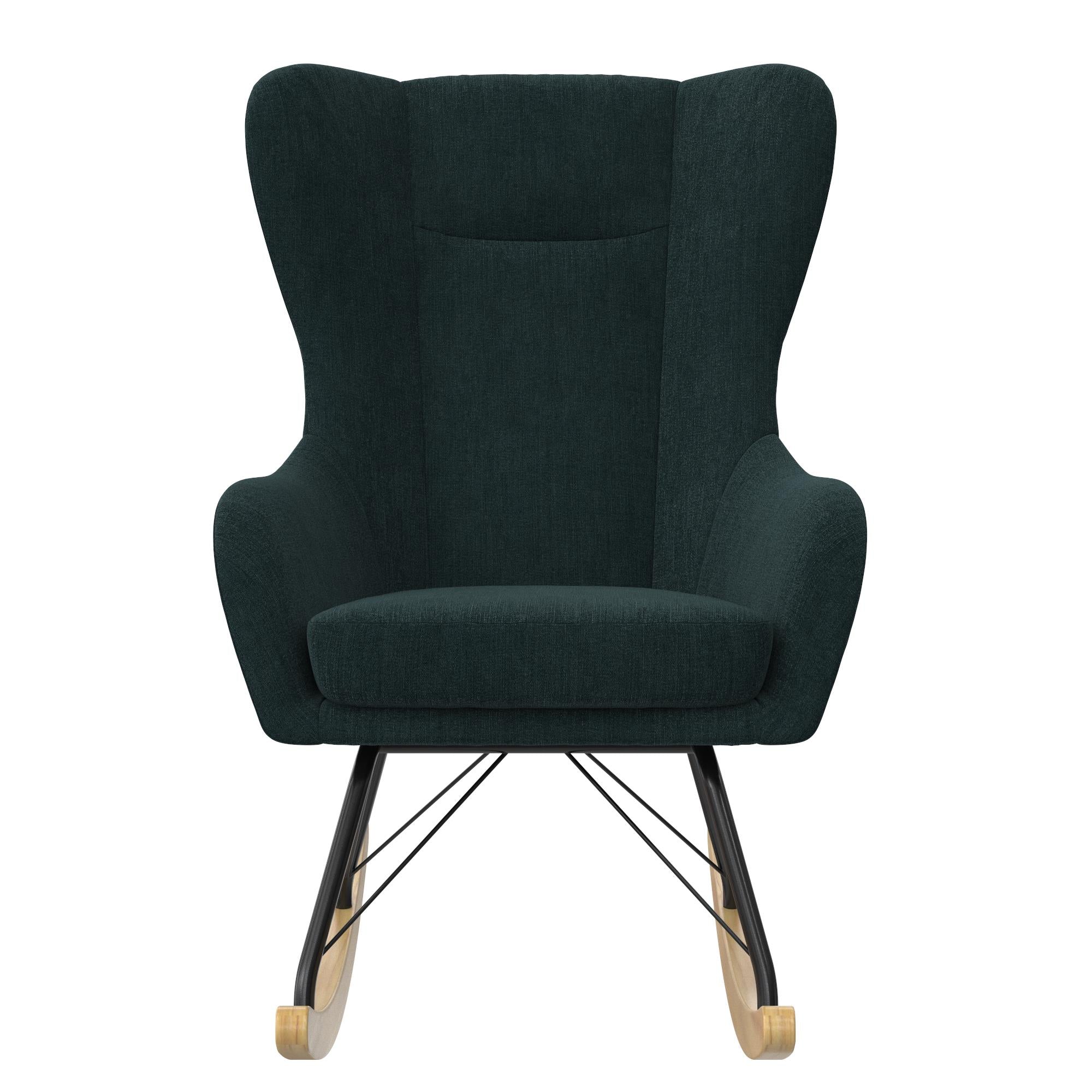 Novogratz Harper Wingback Rocker - Blue Linen