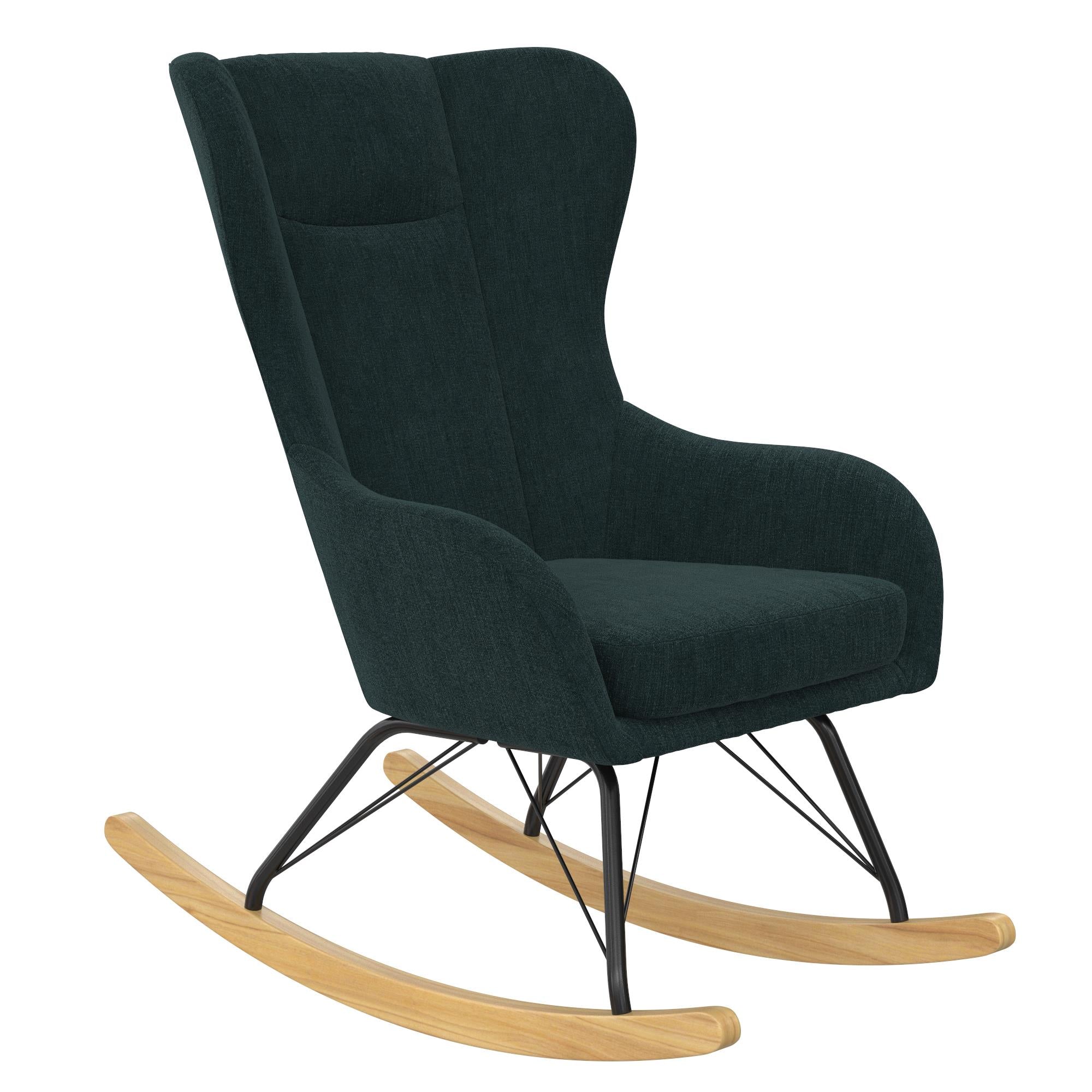 Novogratz Harper Wingback Rocker - Blue Linen
