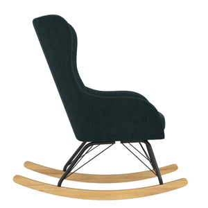 Novogratz Harper Wingback Rocker - Blue Linen