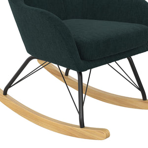 Novogratz Harper Wingback Rocker - Blue Linen