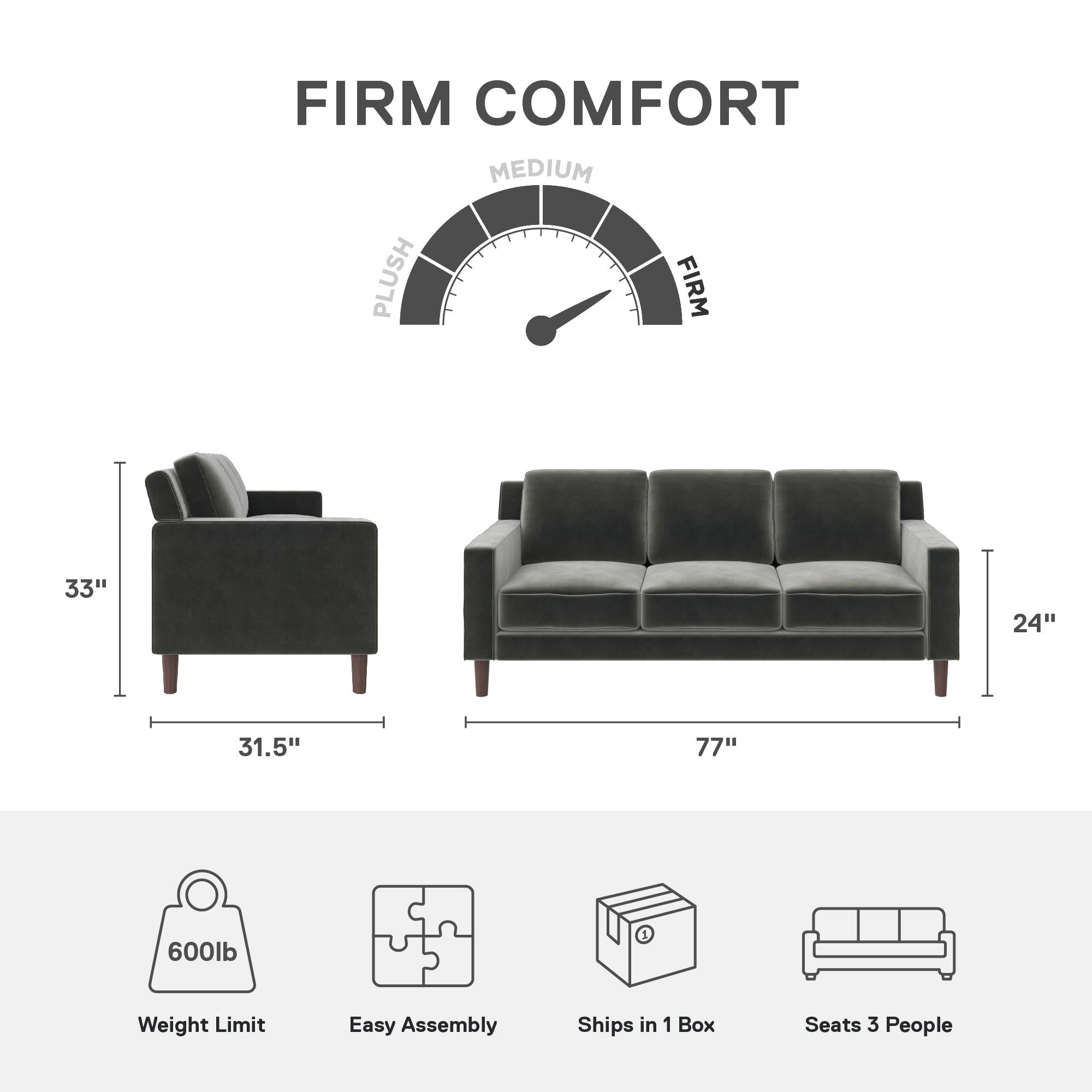 DHP Brynn Sofa - Gray