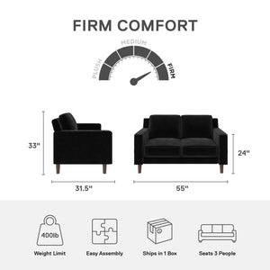 DHP Brynn Loveseat - Black