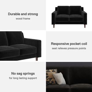 DHP Brynn Loveseat - Black
